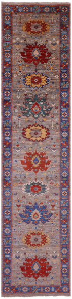 Persian Fine Serapi Hand Knotted Wool Runner Rug - 2' 8" X 11' 7" - Golden Nile