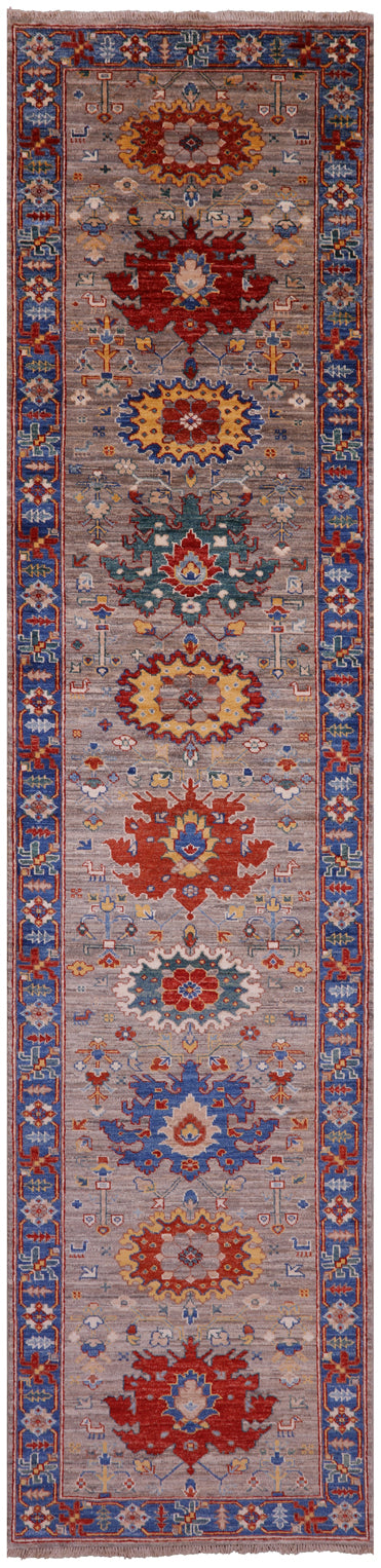 Persian Fine Serapi Hand Knotted Wool Runner Rug - 2' 8" X 11' 7" - Golden Nile