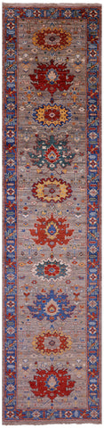 Persian Fine Serapi Hand Knotted Wool Runner Rug - 2' 8