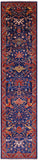 Blue Persian Fine Serapi Hand Knotted Wool Runner Rug - 2' 8" X 11' 7" - Golden Nile