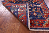 Blue Persian Fine Serapi Hand Knotted Wool Runner Rug - 2' 8" X 11' 7" - Golden Nile