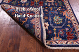 Blue Persian Fine Serapi Handmade Wool Runner Rug - 2' 8" X 8' 4" - Golden Nile