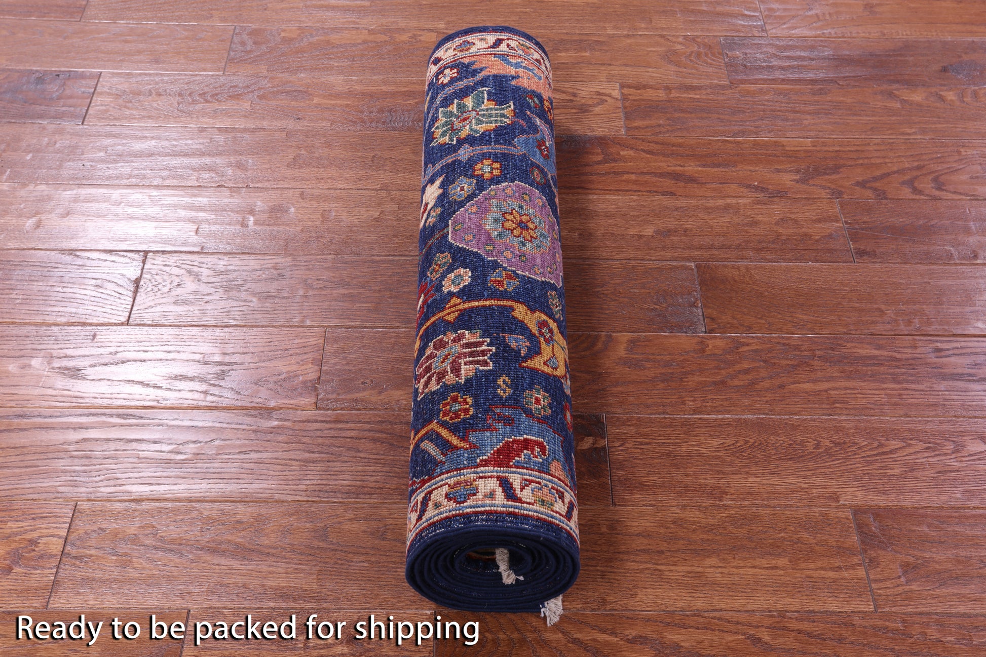 Blue Persian Fine Serapi Handmade Wool Runner Rug - 2' 8" X 8' 4" - Golden Nile