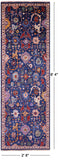 Blue Persian Fine Serapi Handmade Wool Runner Rug - 2' 8" X 8' 4" - Golden Nile