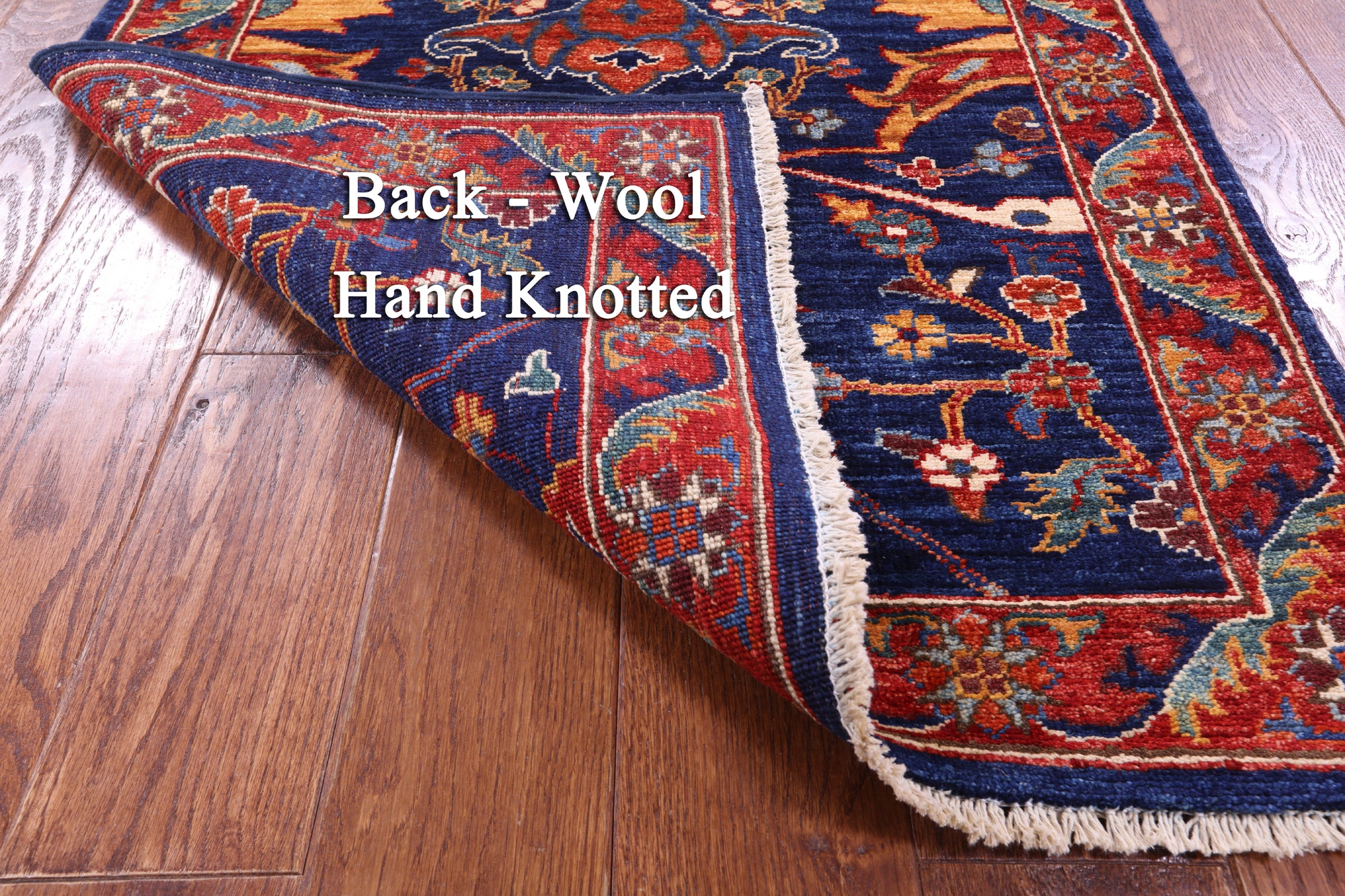 Blue Persian Fine Serapi Handmade Wool Runner Rug - 2' 9" X 9' 6" - Golden Nile