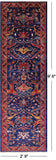 Blue Persian Fine Serapi Handmade Wool Runner Rug - 2' 9" X 9' 6" - Golden Nile