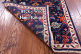 Blue Persian Fine Serapi Hand Knotted Wool Runner Rug - 2' 9" X 8' 0" - Golden Nile