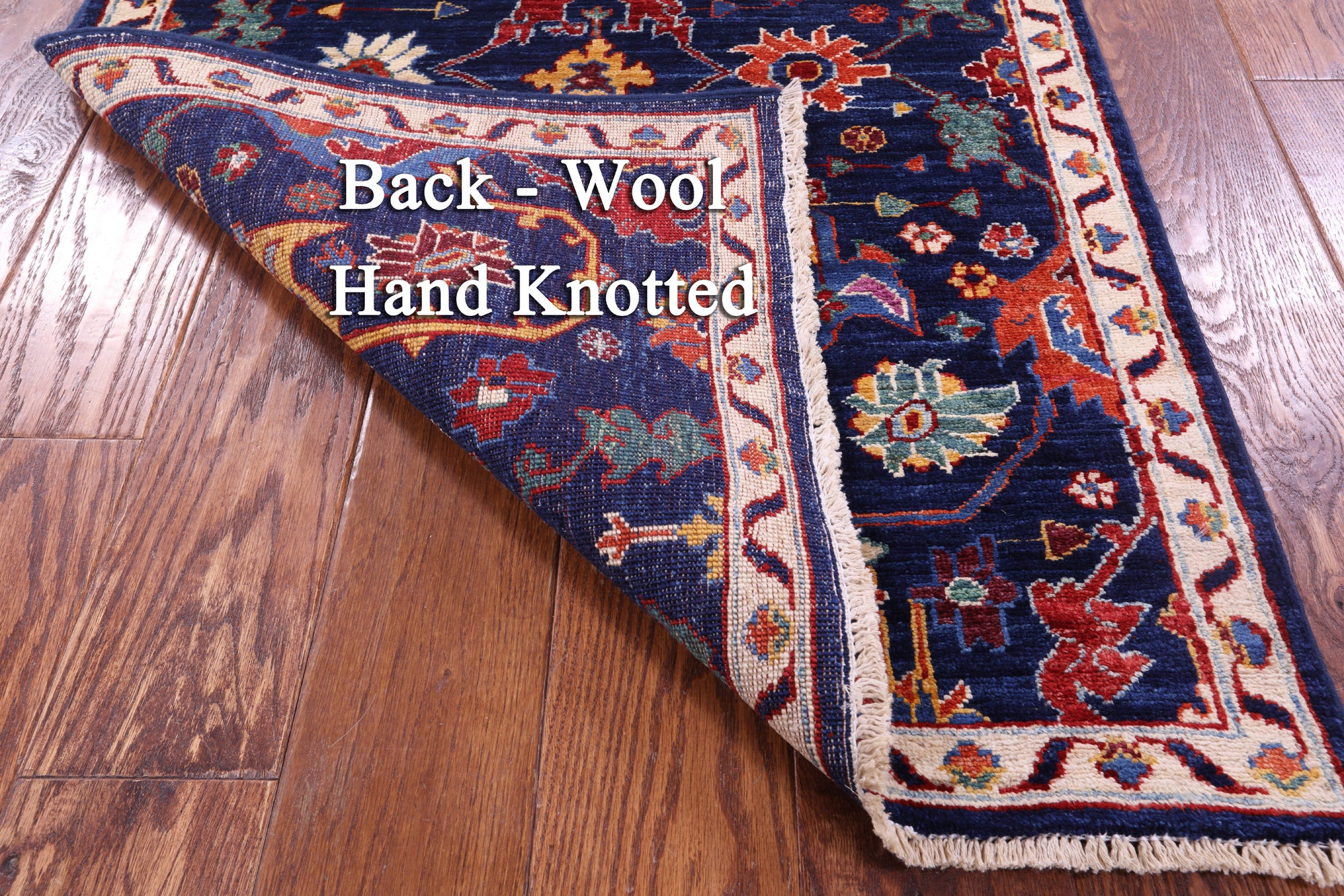 Blue Persian Fine Serapi Hand Knotted Wool Runner Rug - 2' 9" X 8' 0" - Golden Nile