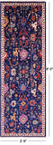 Blue Persian Fine Serapi Hand Knotted Wool Runner Rug - 2' 9" X 8' 0" - Golden Nile