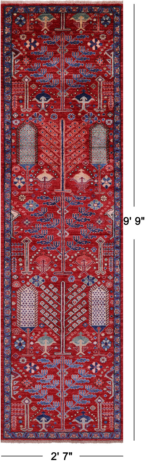 Persian Ziegler Handmade Wool Runner Rug - 2' 7" X 9' 9" - Golden Nile