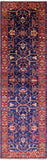 Blue Persian Fine Serapi Hand Knotted Wool Runner Rug - 2' 8" X 9' 6" - Golden Nile