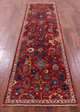 Red Persian Fine Serapi Handmade Wool Runner Rug - 2' 7" X 9' 5" - Golden Nile