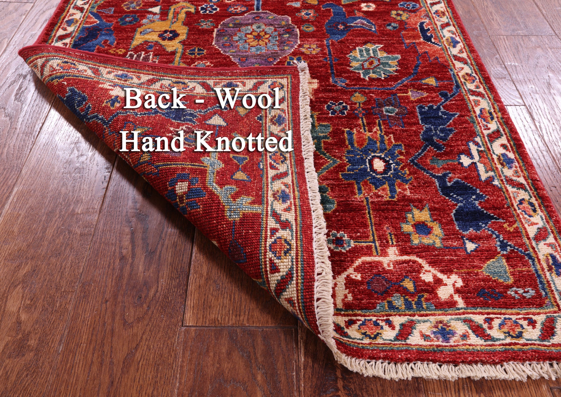 Red Persian Fine Serapi Handmade Wool Runner Rug - 2' 7" X 9' 5" - Golden Nile