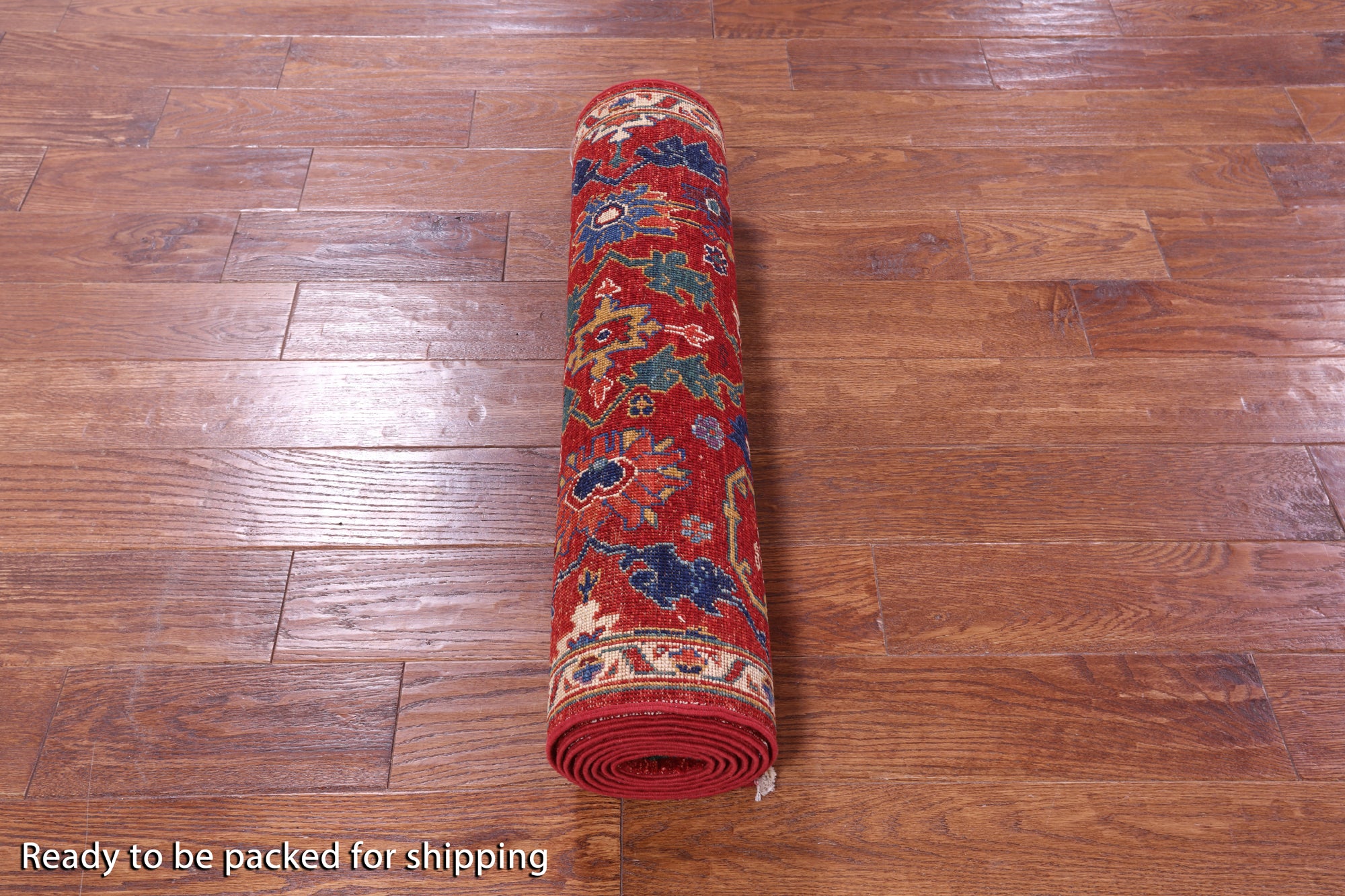 Red Persian Fine Serapi Handmade Wool Runner Rug - 2' 7" X 9' 5" - Golden Nile