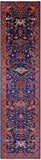 Blue Persian Fine Serapi Hand Knotted Wool Runner Rug - 2' 9" X 11' 7" - Golden Nile