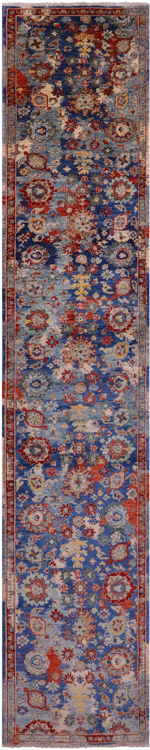 Persian Fine Serapi Handmade Wool Runner Rug - 2' 9" X 14' 5" - Golden Nile