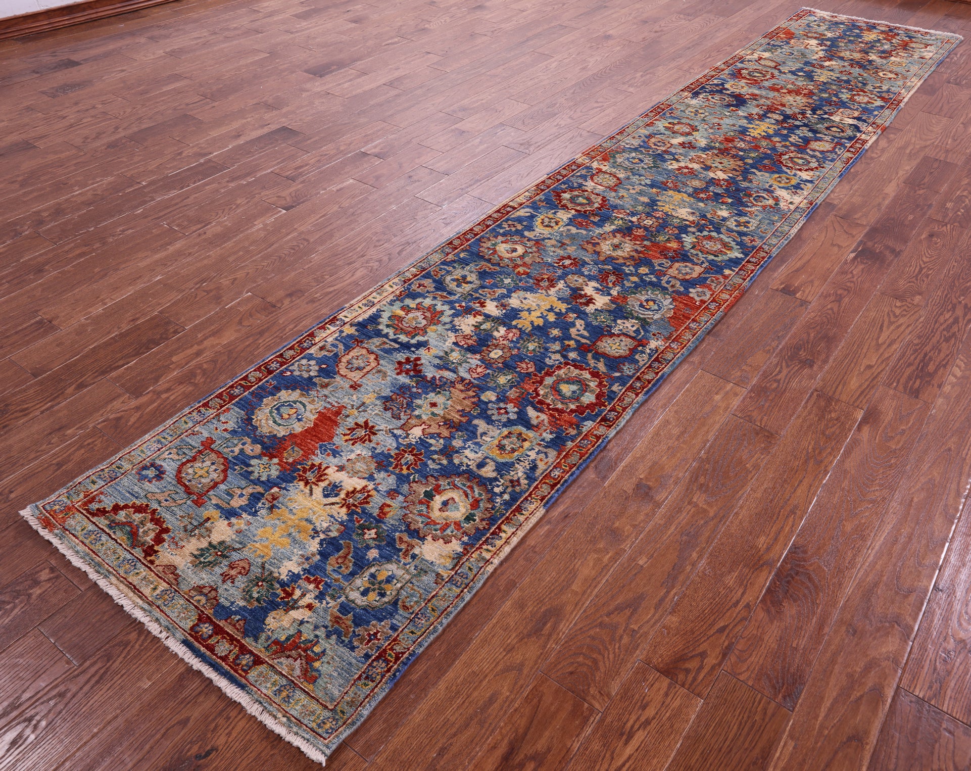 Persian Fine Serapi Handmade Wool Runner Rug - 2' 9" X 14' 5" - Golden Nile