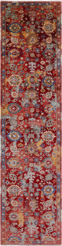 Persian Fine Serapi Hand Knotted Wool Runner Rug - 2' 9