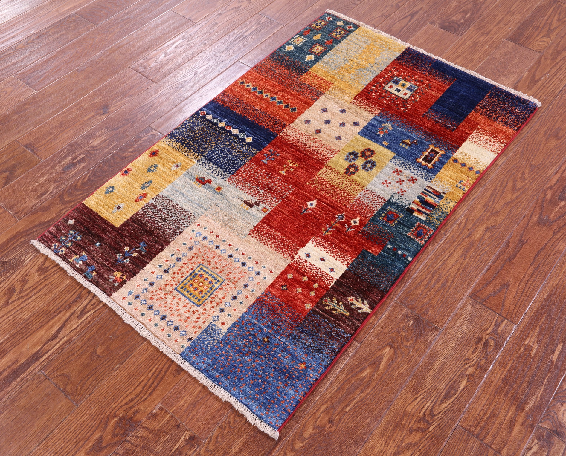 Tribal Persian Gabbeh Hand Knotted Wool Rug - 2' 7" X 4' 2" - Golden Nile