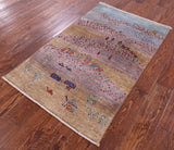 Tribal Persian Gabbeh Hand Knotted Wool Rug - 2' 7" X 4' 0" - Golden Nile