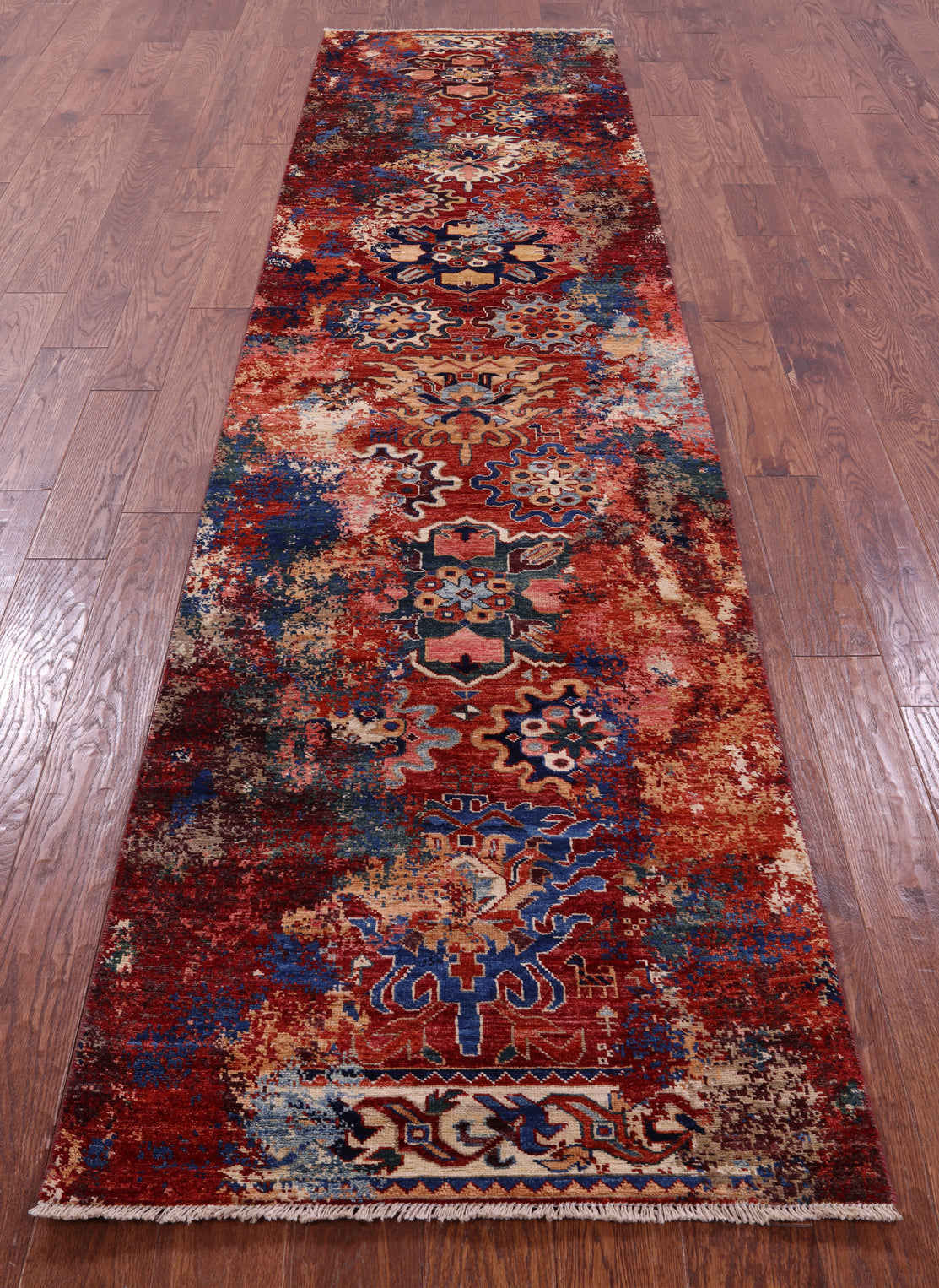 Persian Fine Serapi Handmade Wool Runner Rug - 2' 10" X 11' 8" - Golden Nile