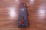 Blue Persian Fine Serapi Hand Knotted Wool Rug - 8' 0" X 10' 2" - Golden Nile