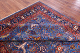 Blue Persian Fine Serapi Hand Knotted Wool Rug - 8' 0" X 10' 2" - Golden Nile