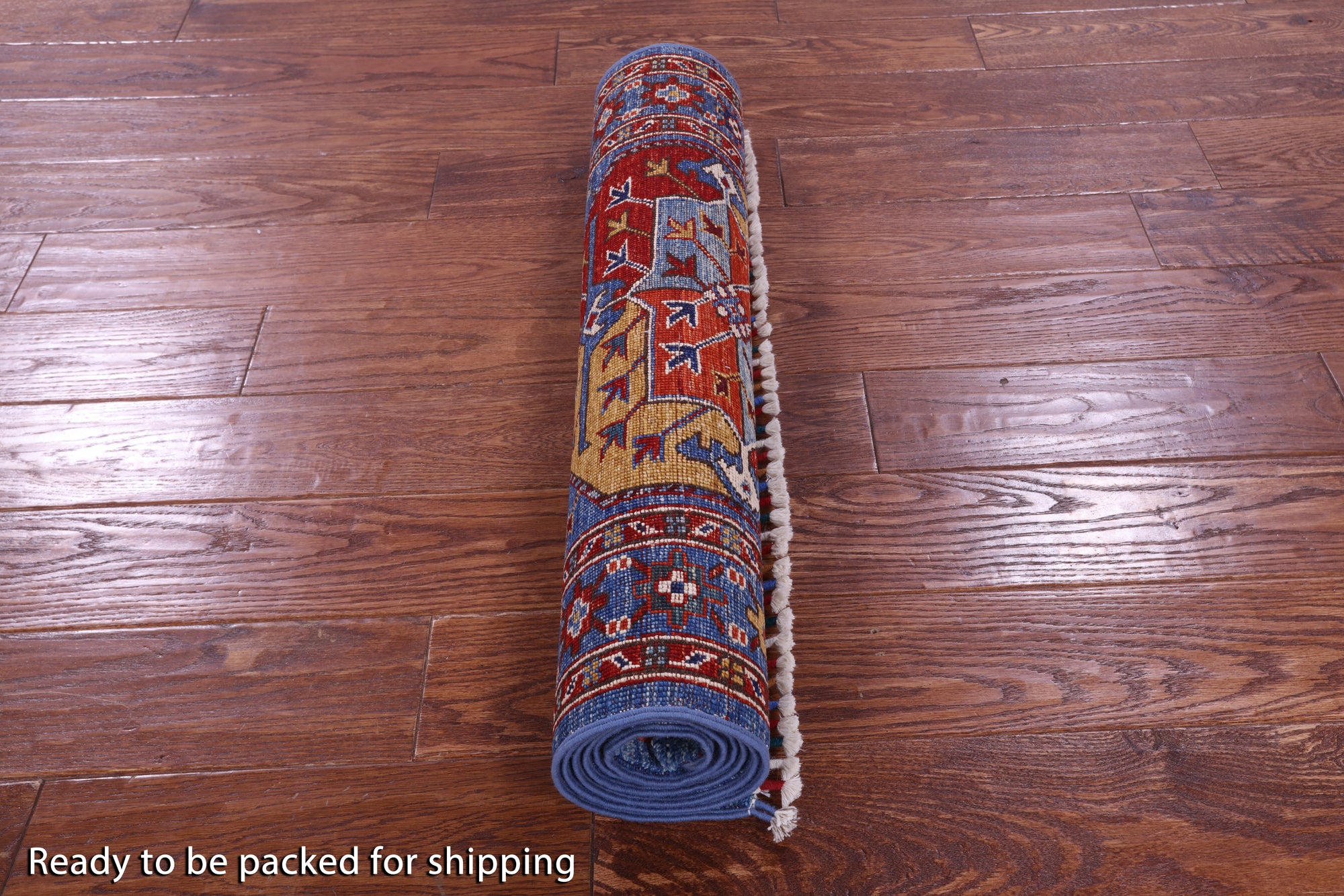 Blue Turkmen Ersari Hand Knotted Wool Runner Rug - 2' 7" X 6' 10" - Golden Nile
