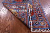 Blue Turkmen Ersari Hand Knotted Wool Runner Rug - 2' 7" X 6' 10" - Golden Nile