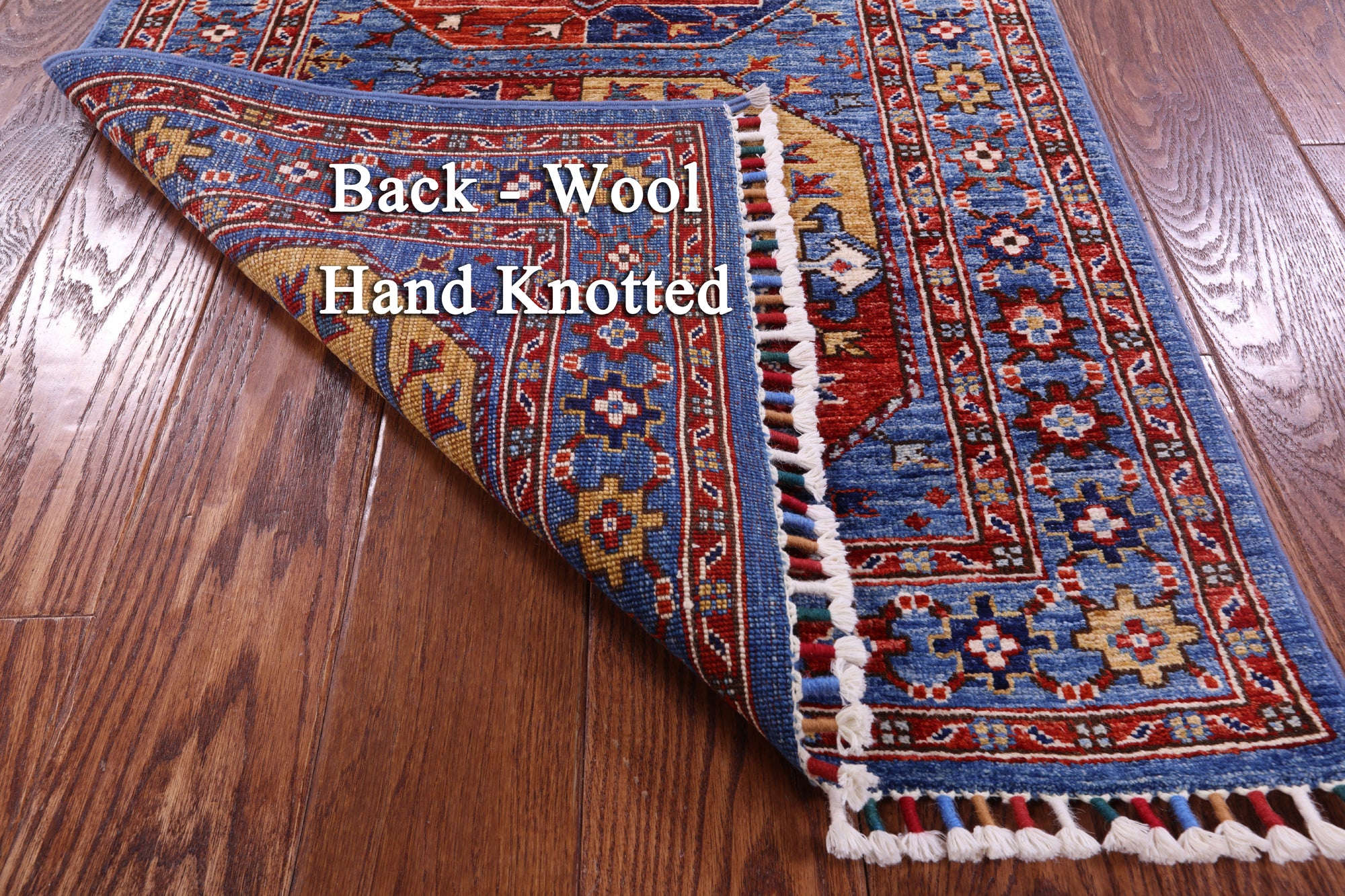 Blue Turkmen Ersari Hand Knotted Wool Runner Rug - 2' 7" X 6' 10" - Golden Nile