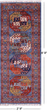 Blue Turkmen Ersari Hand Knotted Wool Runner Rug - 2' 9" X 6' 9" - Golden Nile