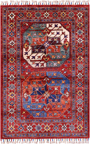 Turkmen Ersari Handmade Wool Rug - 2' 9