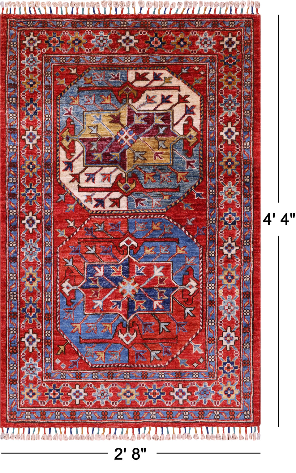 Turkmen Ersari Hand Knotted Wool Rug - 2' 8" X 4' 4" - Golden Nile