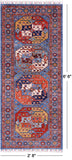 Turkmen Ersari Handmade Wool Runner Rug - 2' 8" X 6' 6" - Golden Nile
