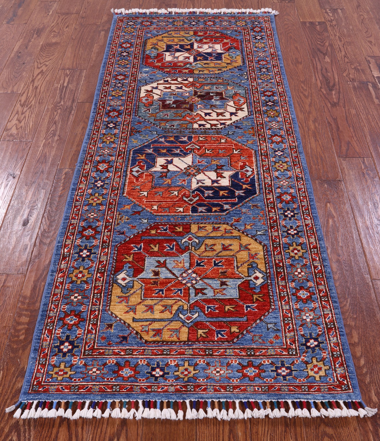 Turkmen Ersari Handmade Wool Runner Rug - 2' 8" X 6' 6" - Golden Nile