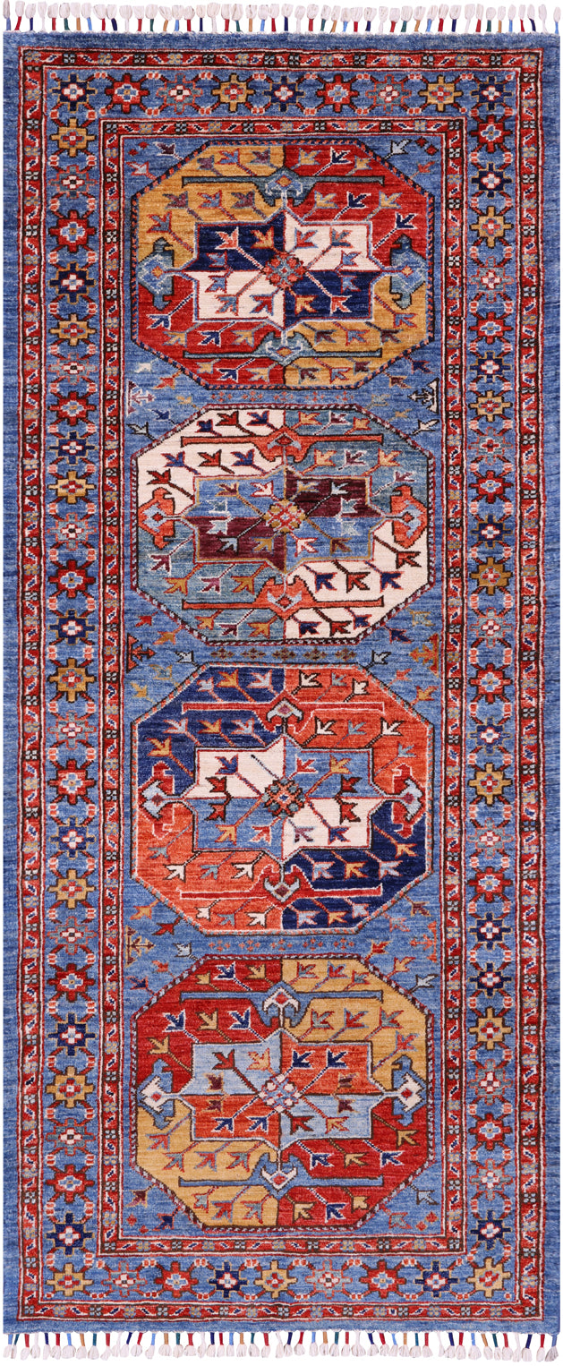 Turkmen Ersari Handmade Wool Runner Rug - 2' 8" X 6' 6" - Golden Nile