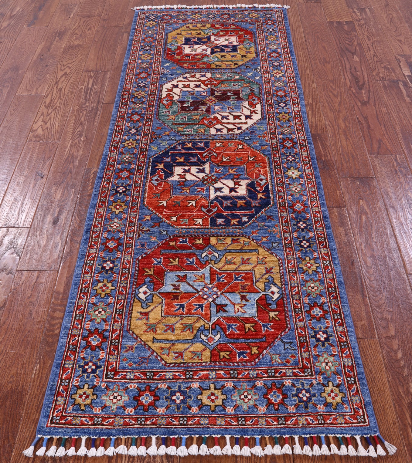 Turkmen Ersari Hand Knotted Wool Rug - 2' 6" X 7' 0" - Golden Nile