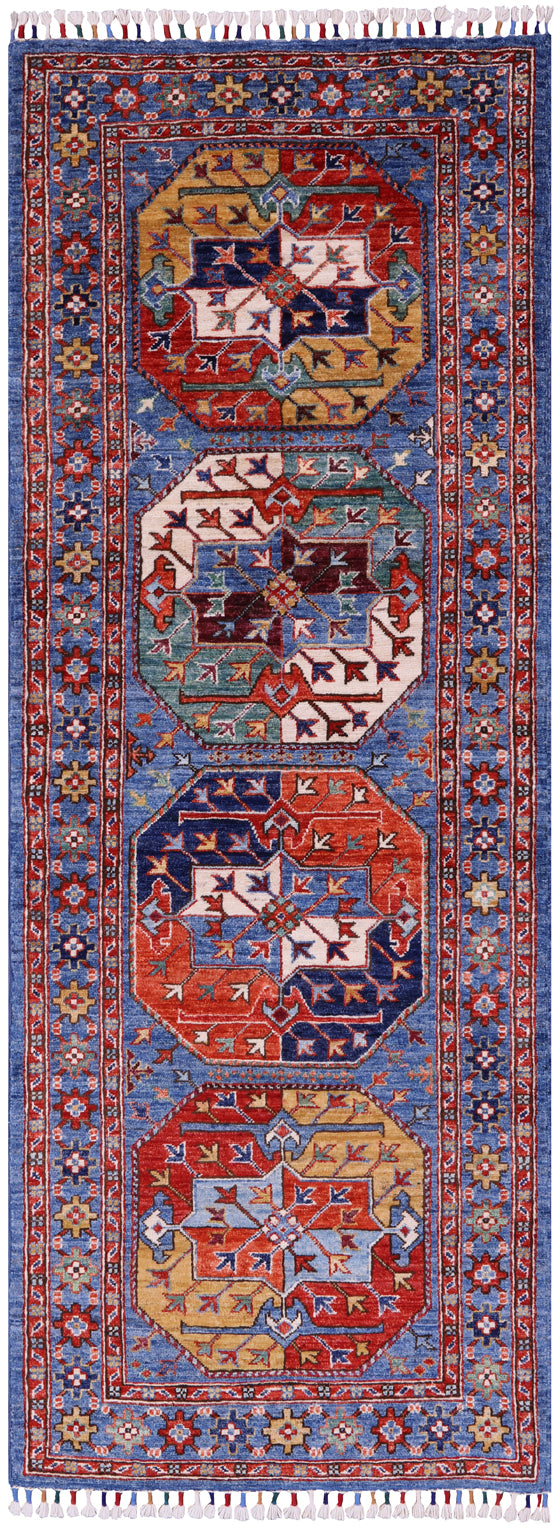 Turkmen Ersari Hand Knotted Wool Rug - 2' 6" X 7' 0" - Golden Nile