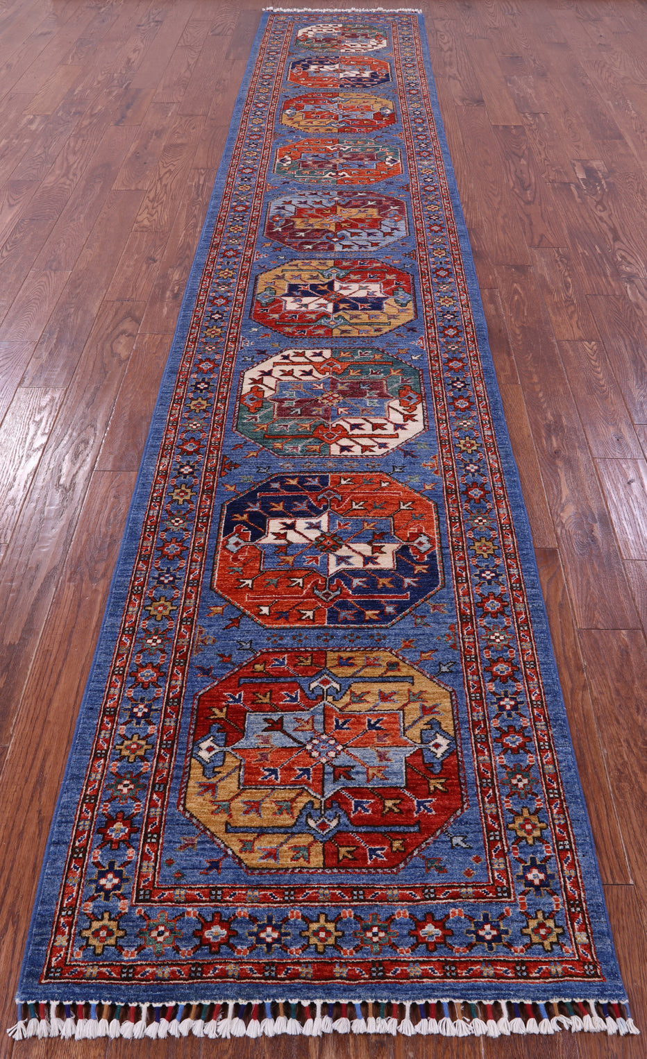 Turkmen Ersari Hand Knotted Wool Runner Rug - 2' 9" X 15' 9" - Golden Nile