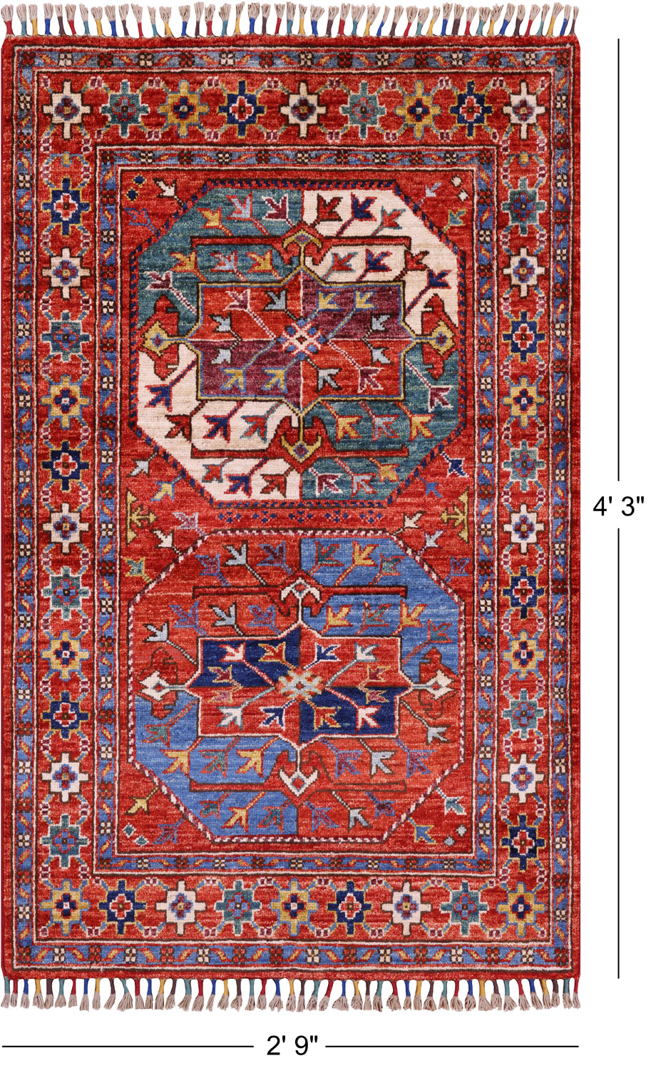 Turkmen Ersari Hand Knotted Wool Rug - 2' 9" X 4' 3" - Golden Nile