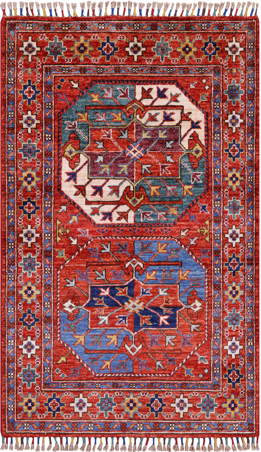 Turkmen Ersari Hand Knotted Wool Rug - 2' 9" X 4' 3" - Golden Nile