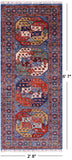 Turkmen Ersari Hand Knotted Wool Runner Rug - 2' 8" X 6' 7" - Golden Nile