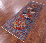 Turkmen Ersari Hand Knotted Wool Runner Rug - 2' 8" X 6' 7" - Golden Nile