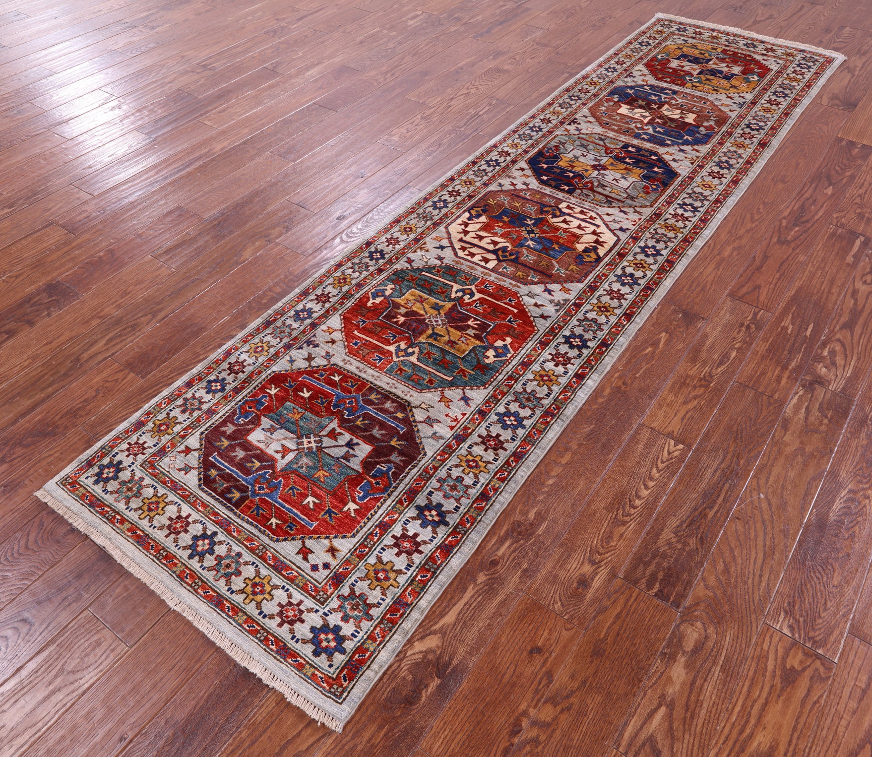 Turkmen Ersari Hand Knotted Wool Runner Rug - 2' 8" X 10' 2" - Golden Nile