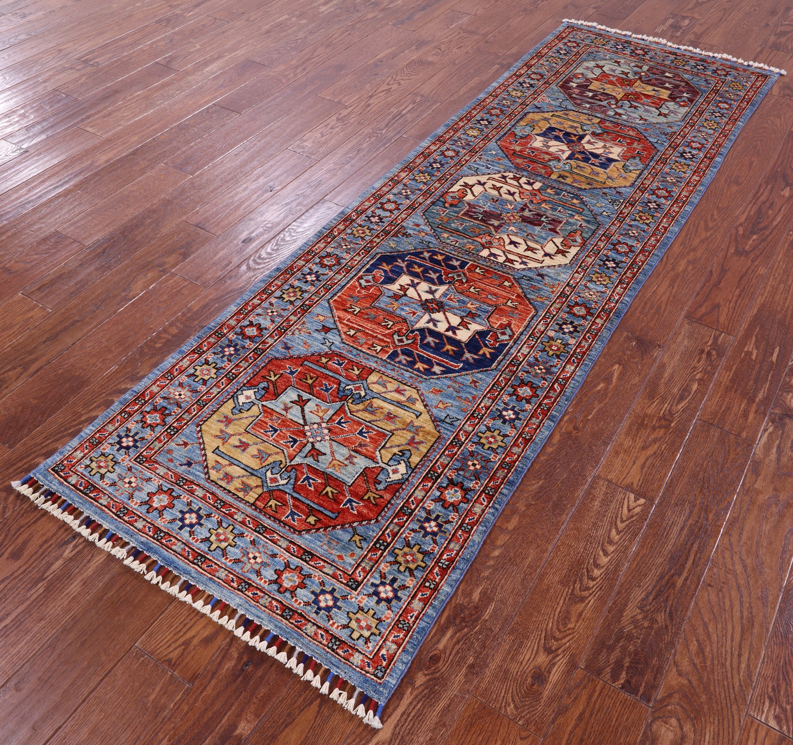 Turkmen Ersari Hand Knotted Wool Runner Rug - 2' 8" X 8' 2" - Golden Nile
