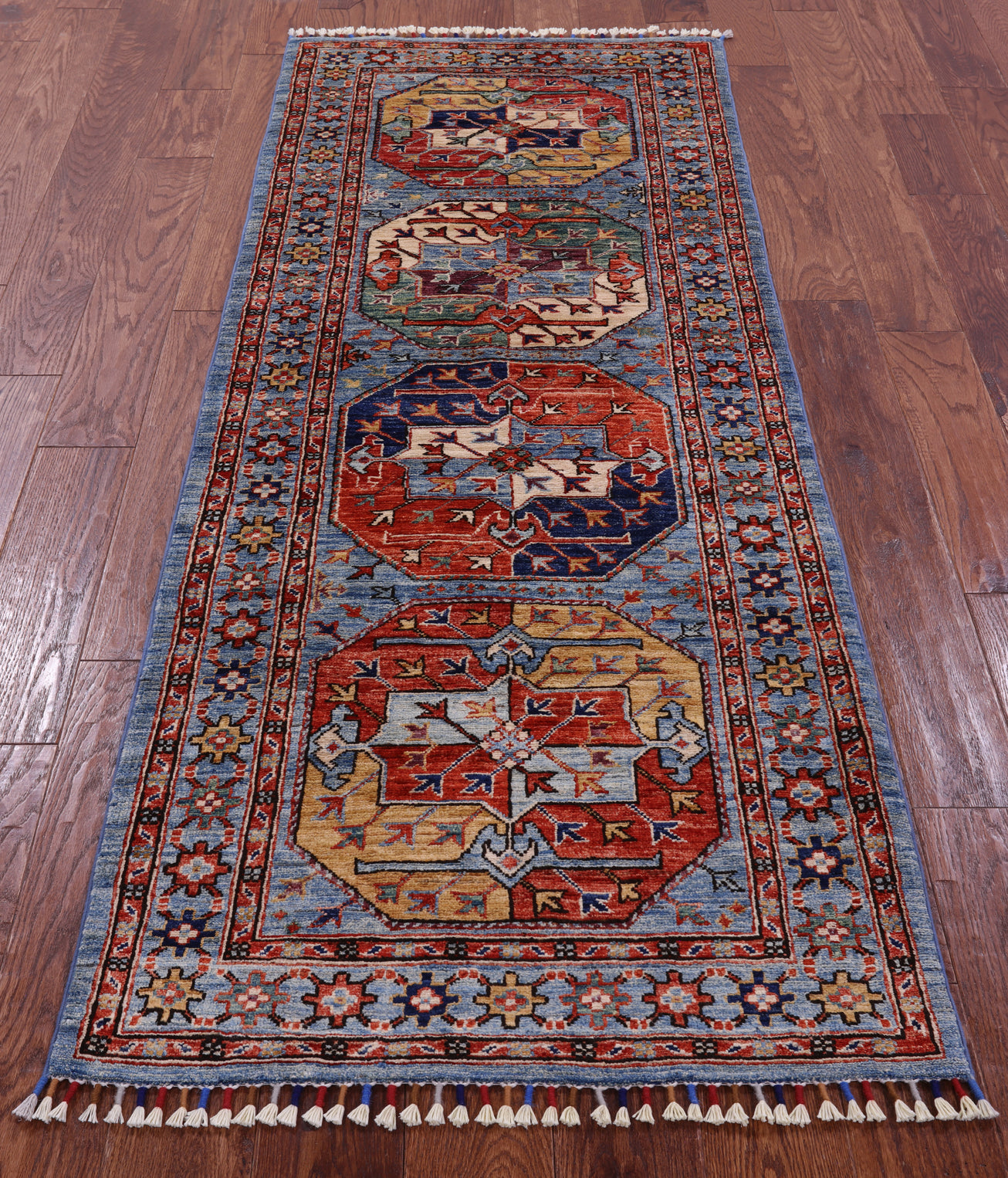 Turkmen Ersari Hand Knotted Wool Runner Rug - 2' 8" X 6' 11" - Golden Nile