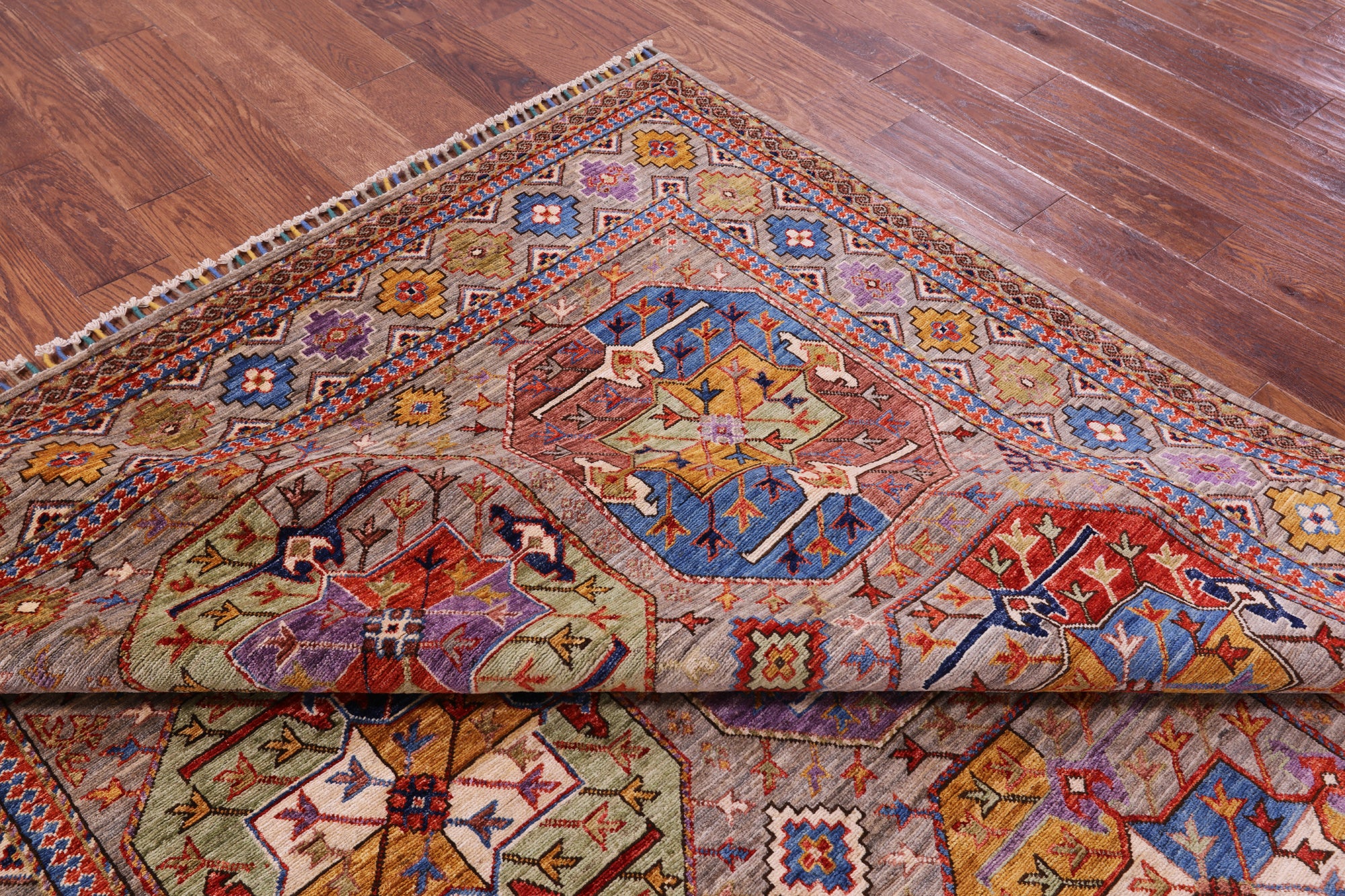 Turkmen Ersari Hand Knotted Wool Rug - 6' 5" X 9' 7" - Golden Nile