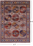 Turkmen Ersari Hand Knotted Wool Rug - 5' 7" X 8' 0" - Golden Nile