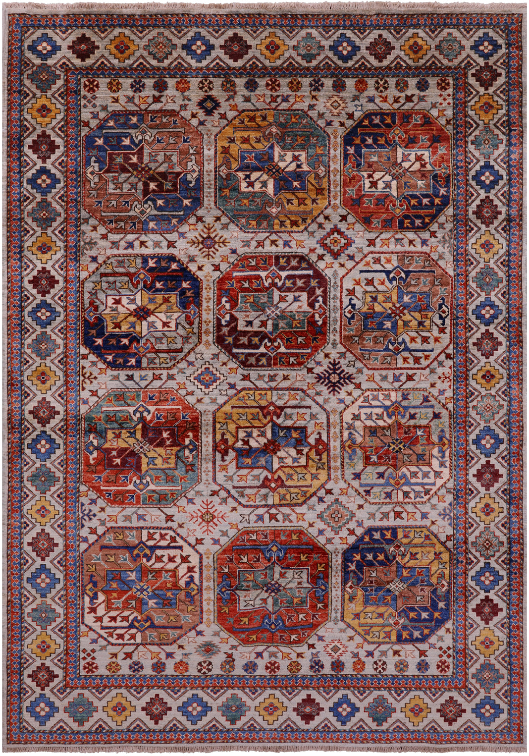 Turkmen Ersari Hand Knotted Wool Rug - 5' 7" X 8' 0" - Golden Nile