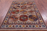 Turkmen Ersari Hand Knotted Wool Rug - 5' 7" X 8' 0" - Golden Nile